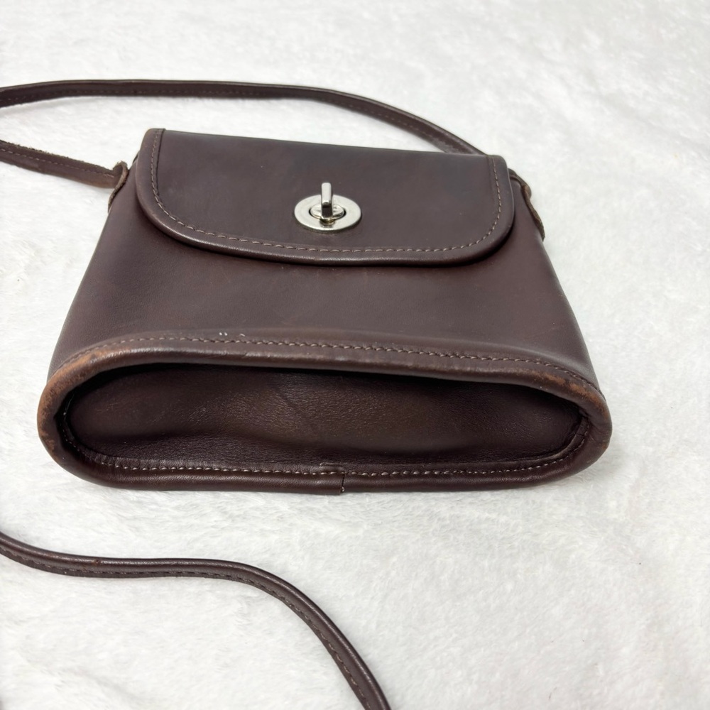 Vintage Coach Tango Leather Bag 1998 Mahogany Nickel Hardware Crossbody - Picture 5 of 10